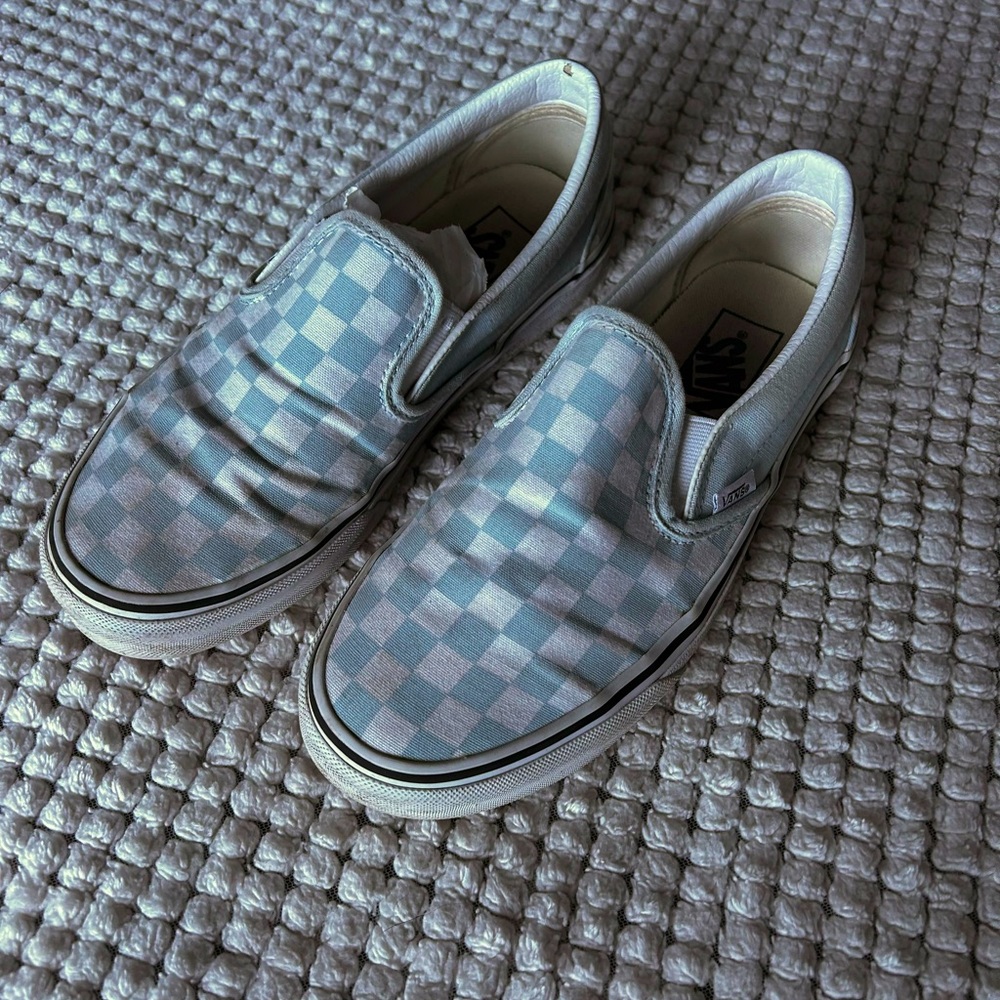 blue checkered VANS